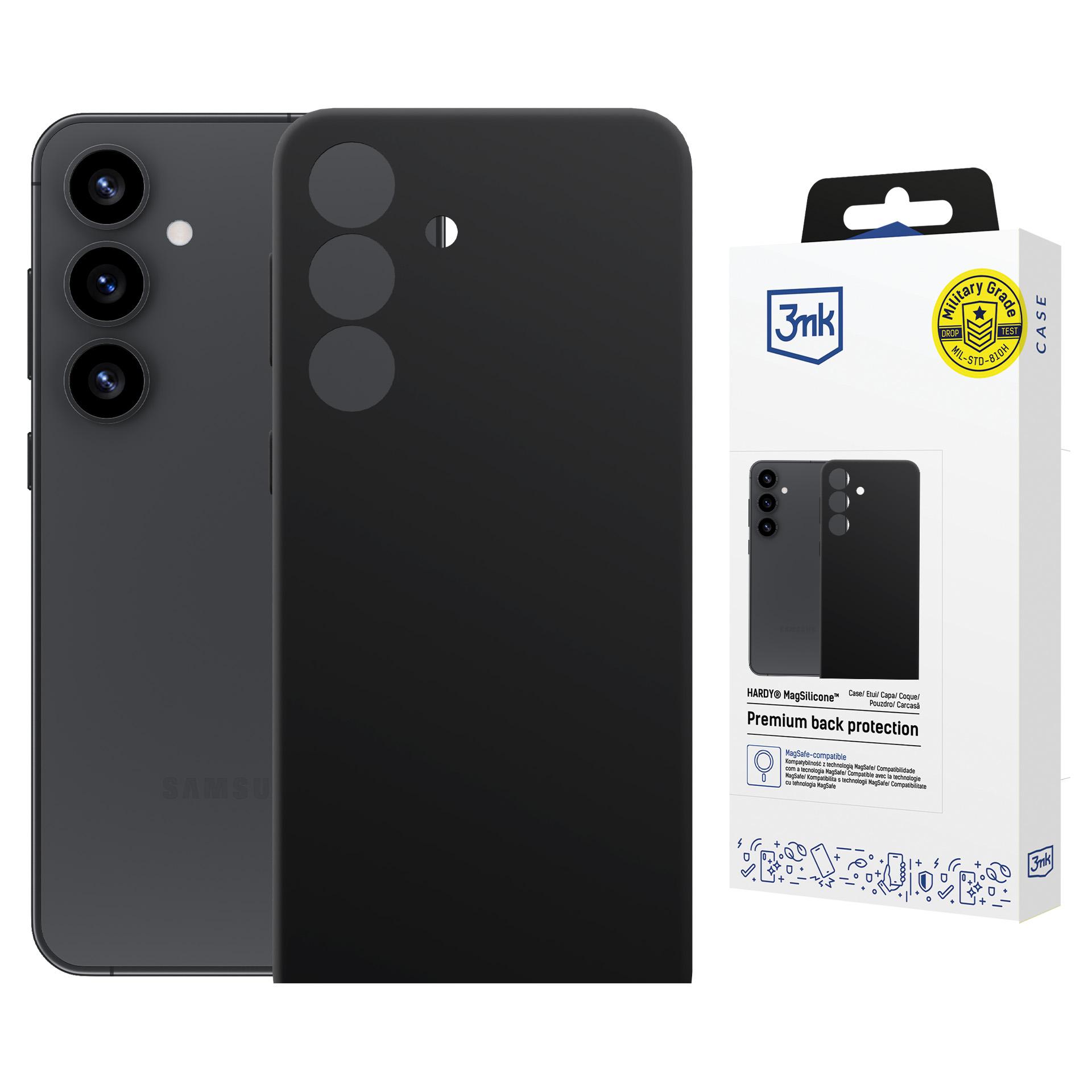 3mk Hardy MagSilicone dėklas telefonui Samsung Galaxy S24 - juodas