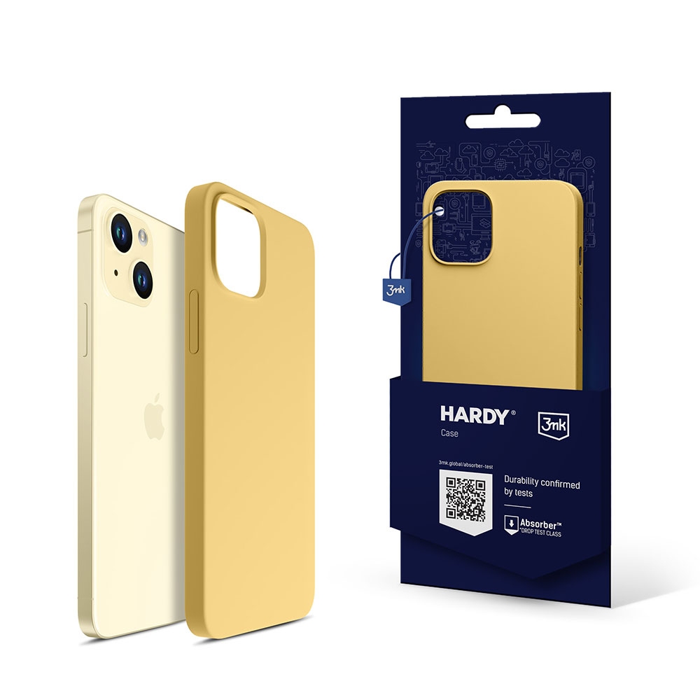 3mk Hardy Silicone MagDėklas iPhone 15 Plus - geltona