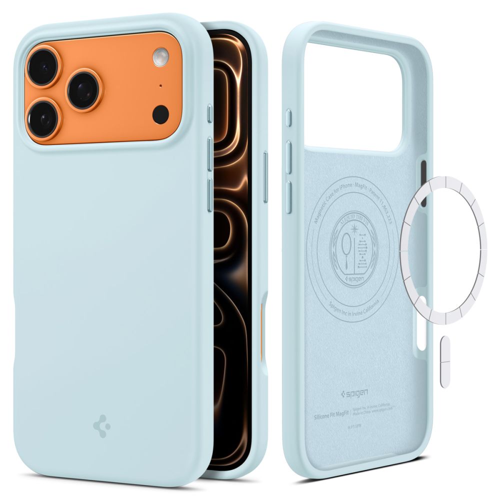 Spigen Silicone Fit Magnetinis dėklas telefonui iPhone 17 Pro Max - mėlynas