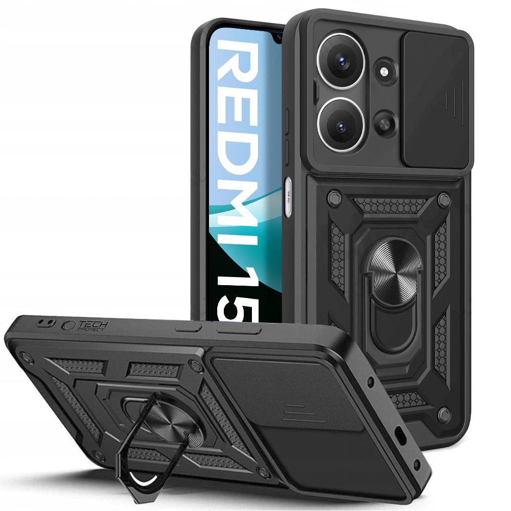 Tech-Protect CamShield Pro dėklas telefonui Xiaomi Redmi 15C - juodas