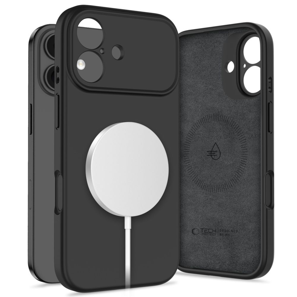 Tech-Protect Silicone magnetinis dėklas telefonui iPhone 17 - juodas