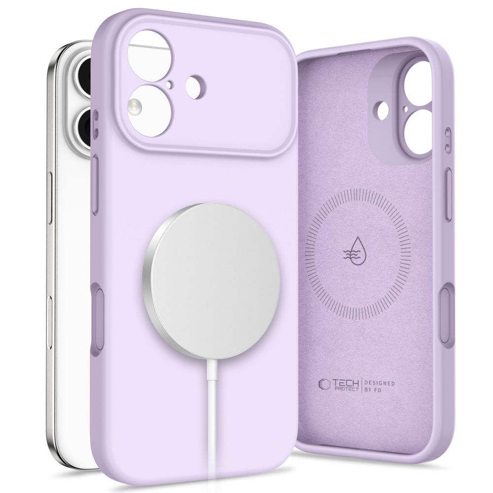 Tech-Protect Silicone magnetinis dėklas telefonui iPhone 17 - violetinis