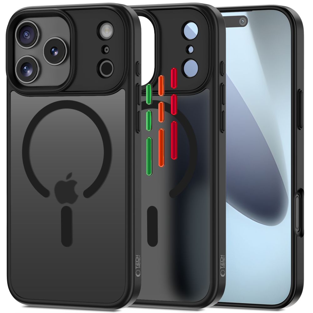 Tech-Protect MagMat XT 4-rinkinys Magnetinis dėklas telefonui iPhone 17 Pro Max - Matinis juodas