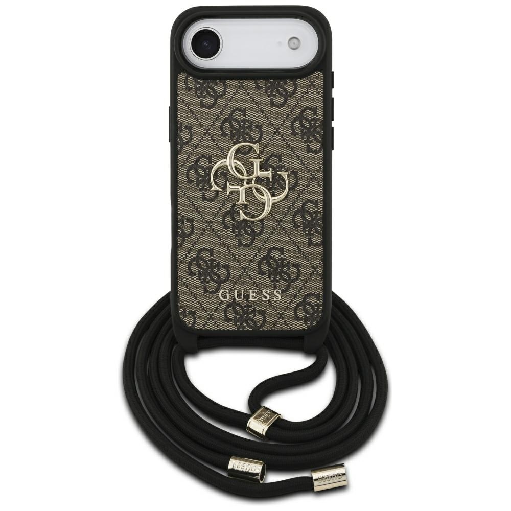Guess 4G Big Logo Cord Stap per petį dėklas telefonui iPhone 17 Air - rudas