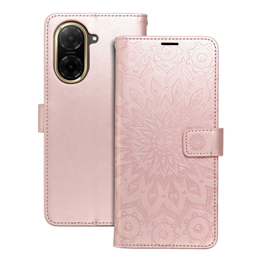 MEZZO knyginis dėklas telefonui XIAOMI Redmi A5 (173,3 x 79,4 x 8,26) mandala rožinis auksas