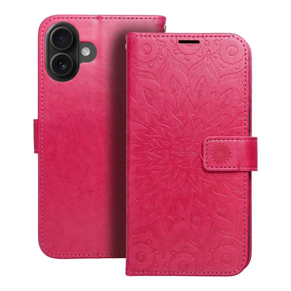 MEZZO knygos dėklas IPHONE 16 Plus mandala magenta