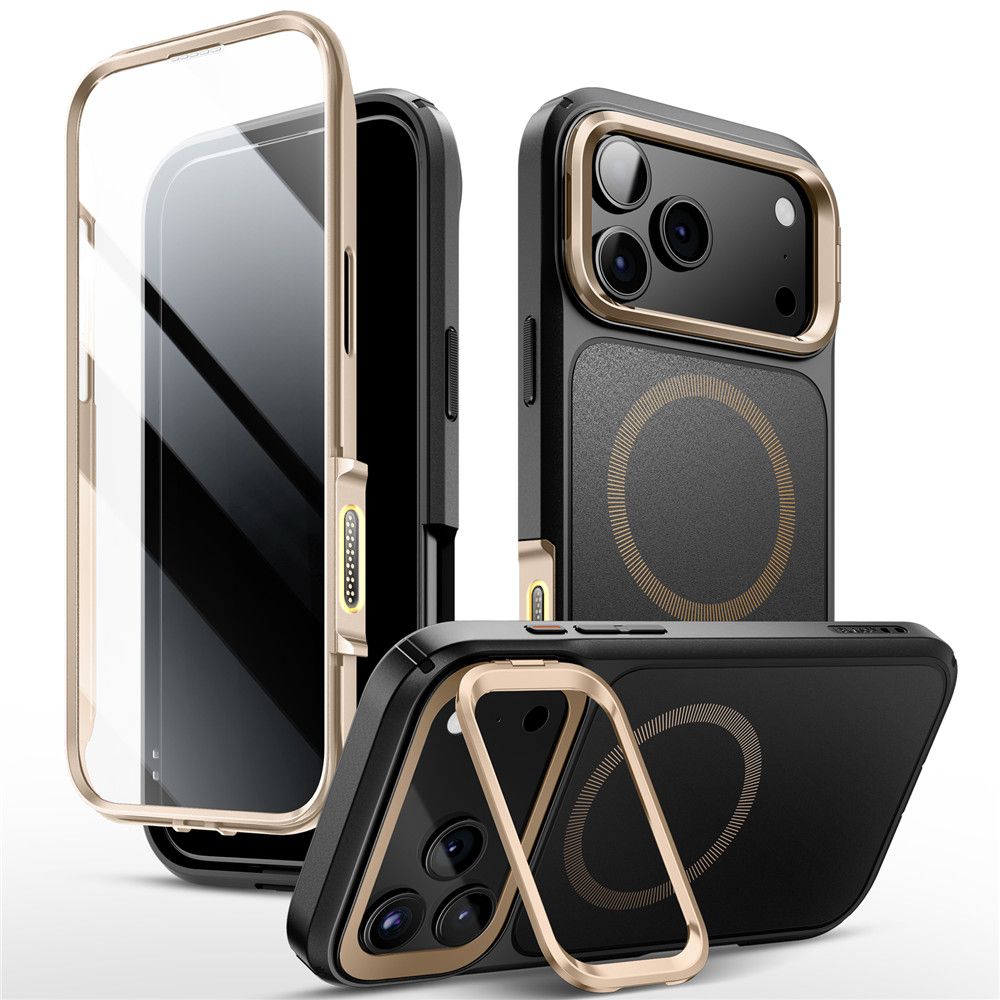 Supcase IBLSN Ares Flip Mag Magnetinis dėklas telefonui iPhone 17 Pro - auksinis