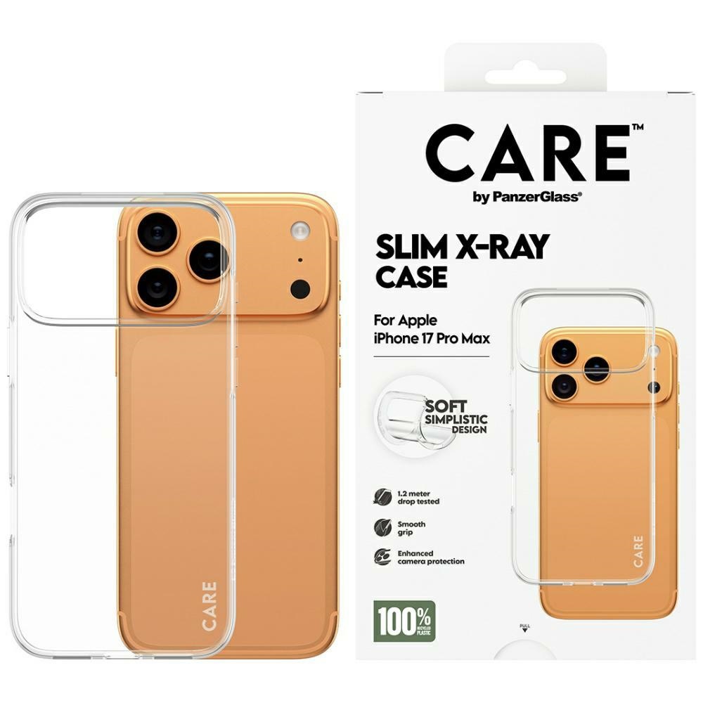 CARE by PanzerGlass Madingas X-Ray Minkštas Pagrindinis dėklas telefonui iPhone 17 Pro Max - Skaidrus