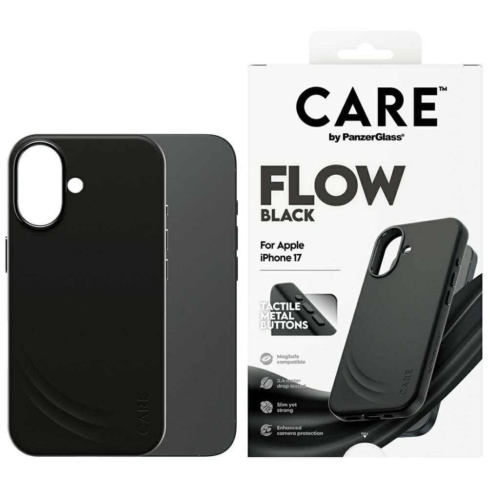 CARE by PanzerGlass Funkcinis FLOW Magnetinis dėklas telefonui iPhone 17 - Juodas