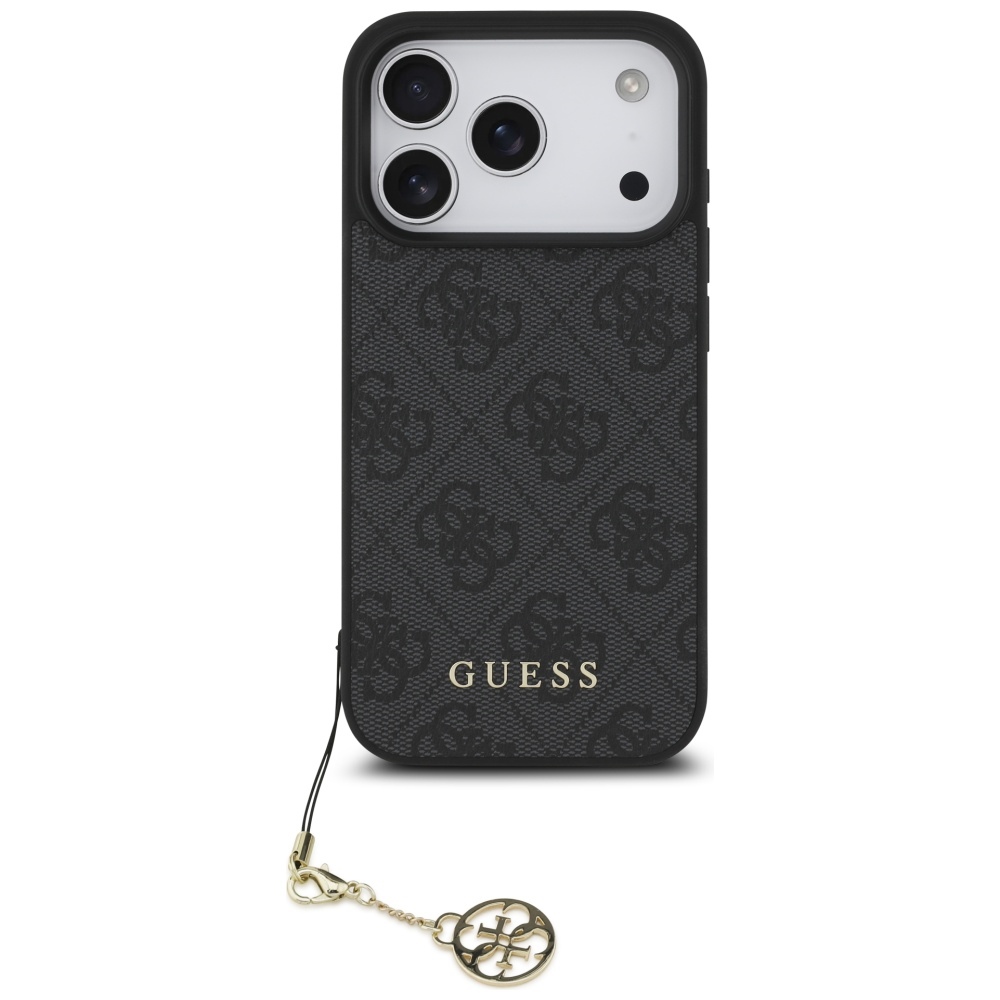 Guess 4G Charms Collection MagSafe dėklas telefonui iPhone 17 Pro - juodas