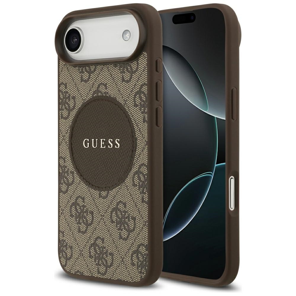 Guess 4G Circle Classic Logo Magnetinis dėklas telefonui iPhone Air - ruda