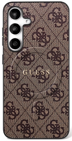 Guess 4G Ring Classic Logo Magnetinis dėklas telefonui Samsung Galaxy S25 FE - ruda