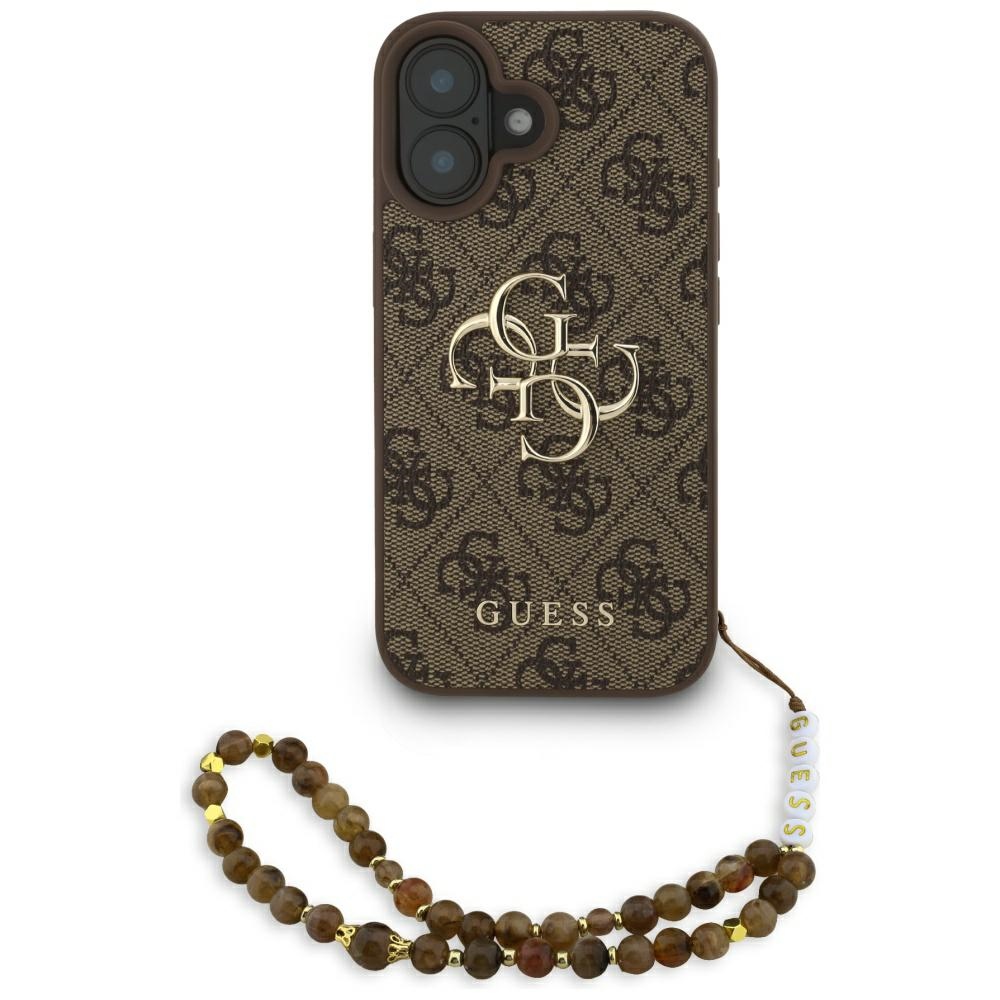 Guess 4G Strap 4G Classic Logo dėklas telefonui iPhone 16 - ruda