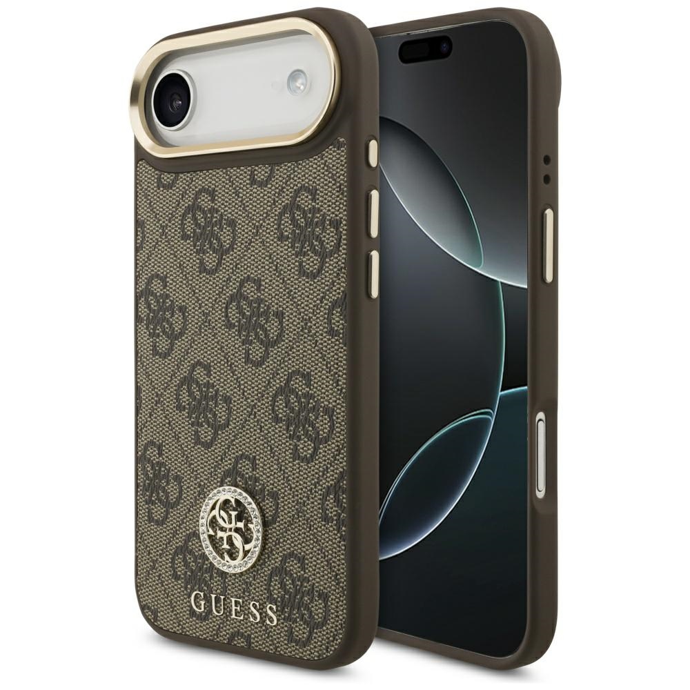 Guess 4G Strass Logo Magnetinis dėklas telefonui iPhone Air - ruda