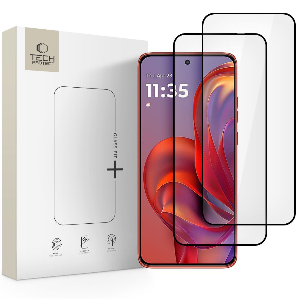Tech-Protect Glass Fit+ 2 komplektai Apsauginis stiklas Motorola Edge 50 Neo / 60 Neo - juodas (m)