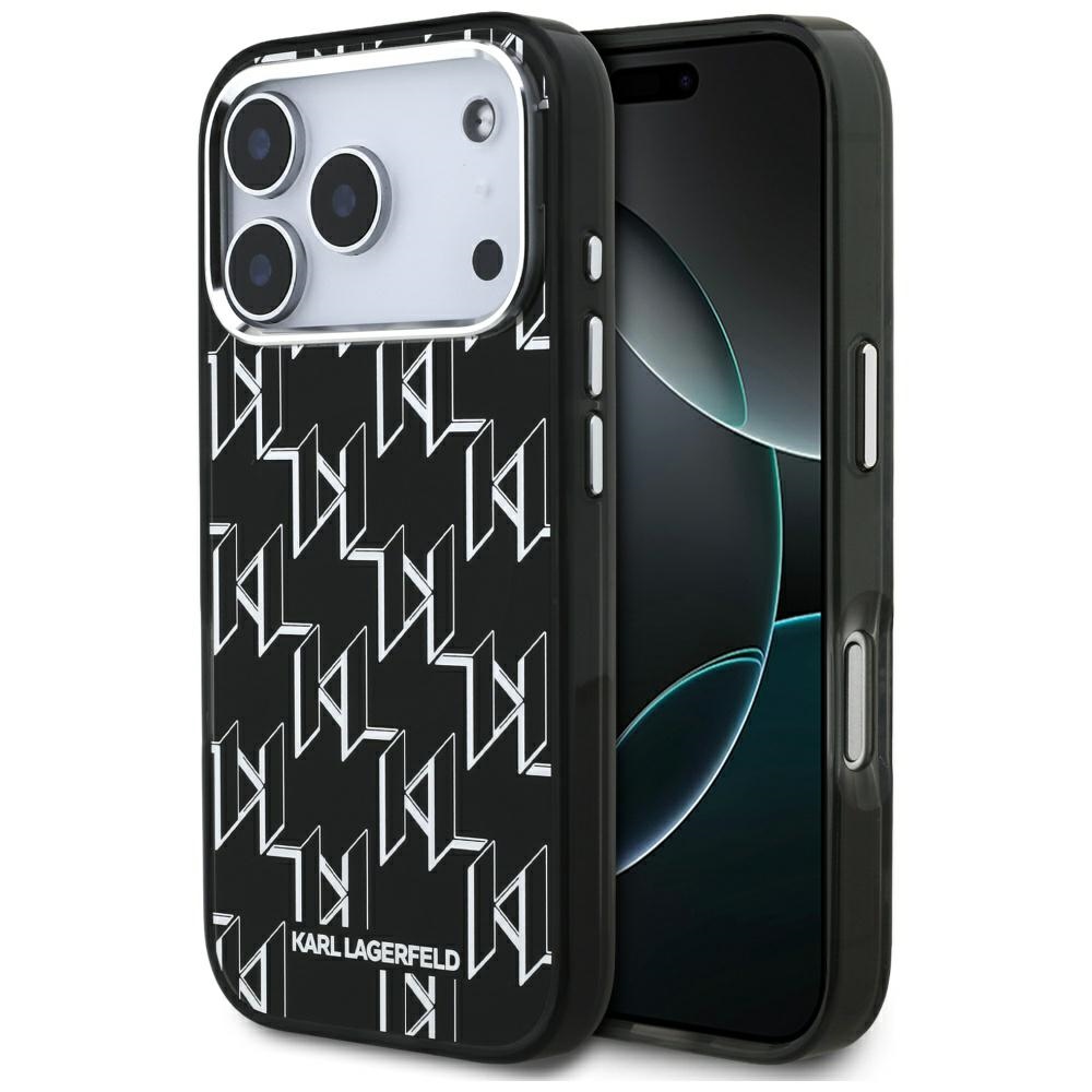Karl Lagerfeld IML KL Monograma Magnetinis dėklas iPhone 17 Pro - juodas