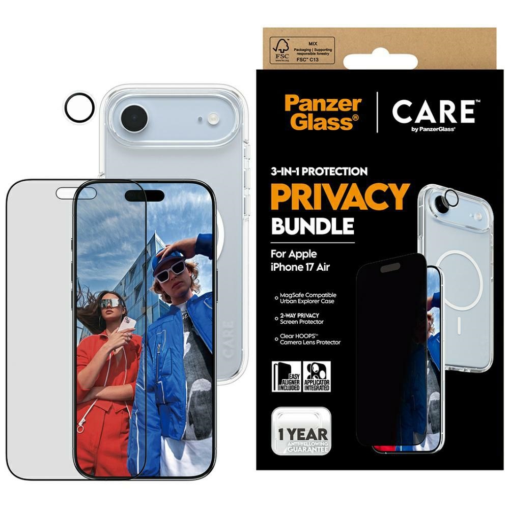 CARE by PanzerGlass flagmanas privatumo 3in1 dėklas + privatumo stiklas + lęšis iPhone Air