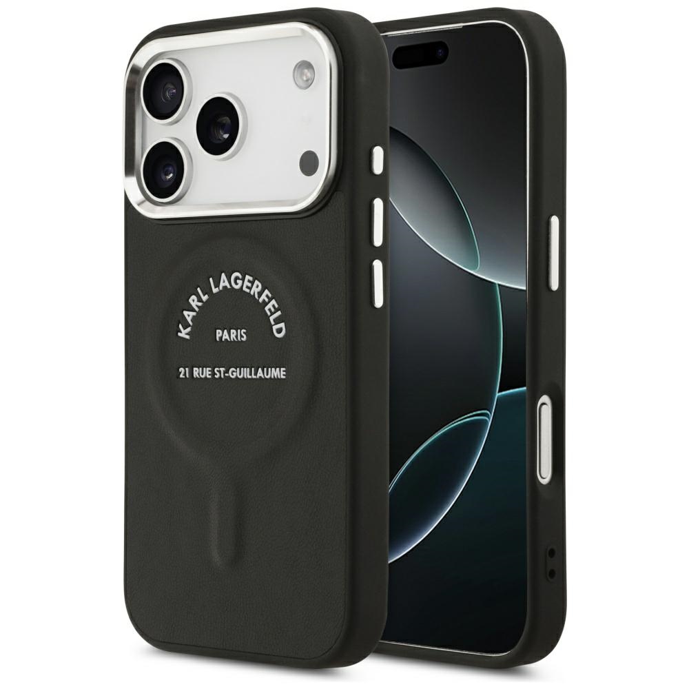 Karl Lagerfeld Karl RSG Logo Magnetinis dėklas telefonui iPhone 17 Pro Max - Juodas