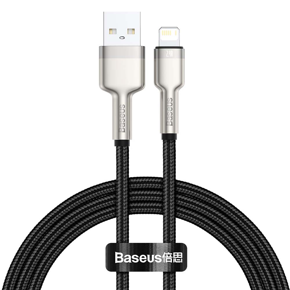 Baseus kabelis Cafule Metal USB - Lightning 1,0 m 2,4A juodas