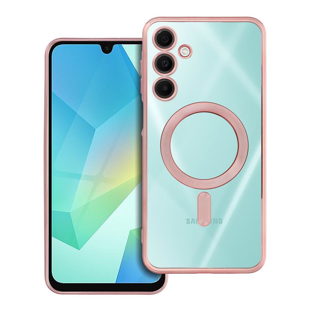 Dėklas telefonui ELECTRO MAG COVER, suderinamas su MagSafe, skirtas SAMSUNG A16 5G / A16 4G, rožinės aukso spalvos