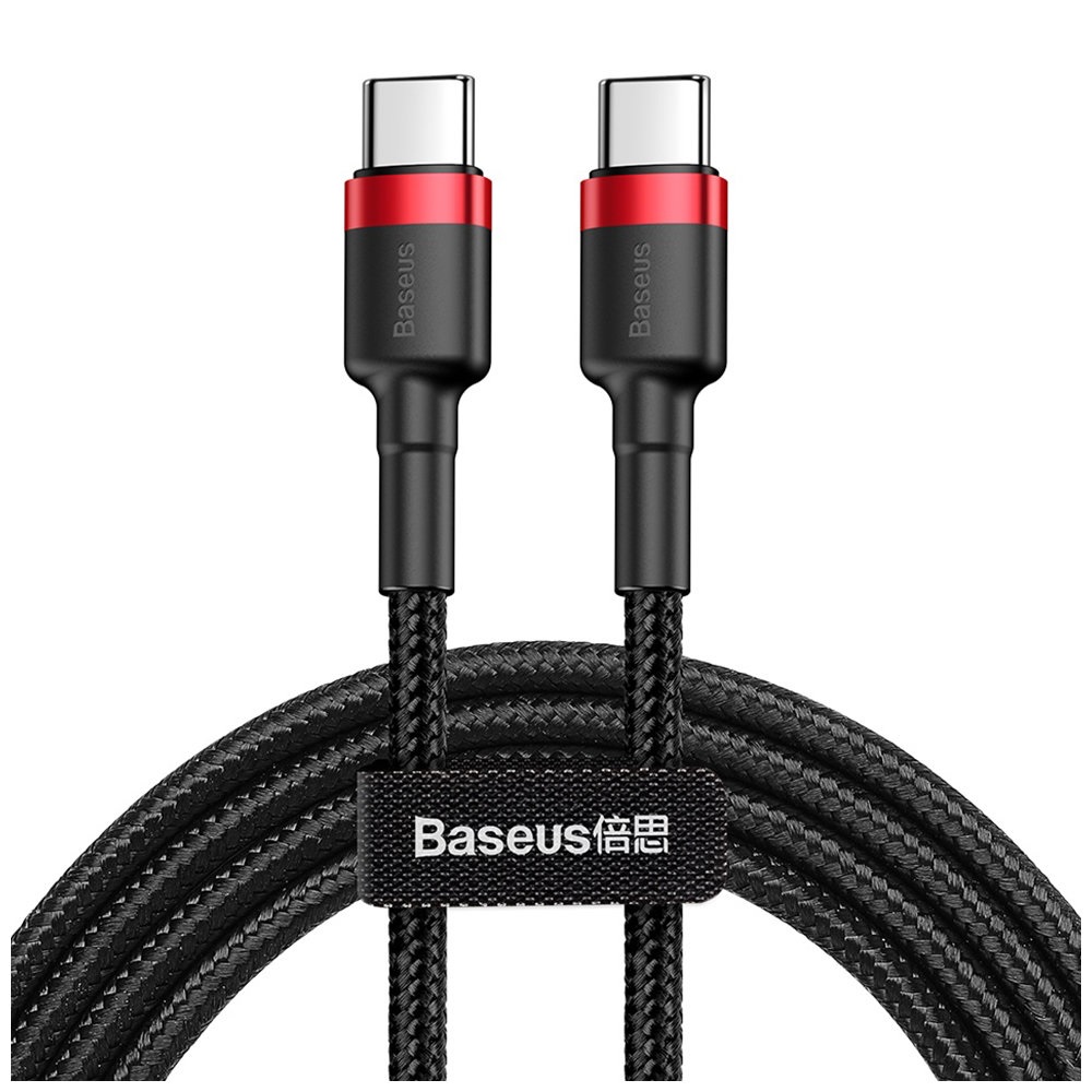 Baseus kabelis Cafule PD USB-C - USB-C 1,0 m raudonas-juodas 60W
