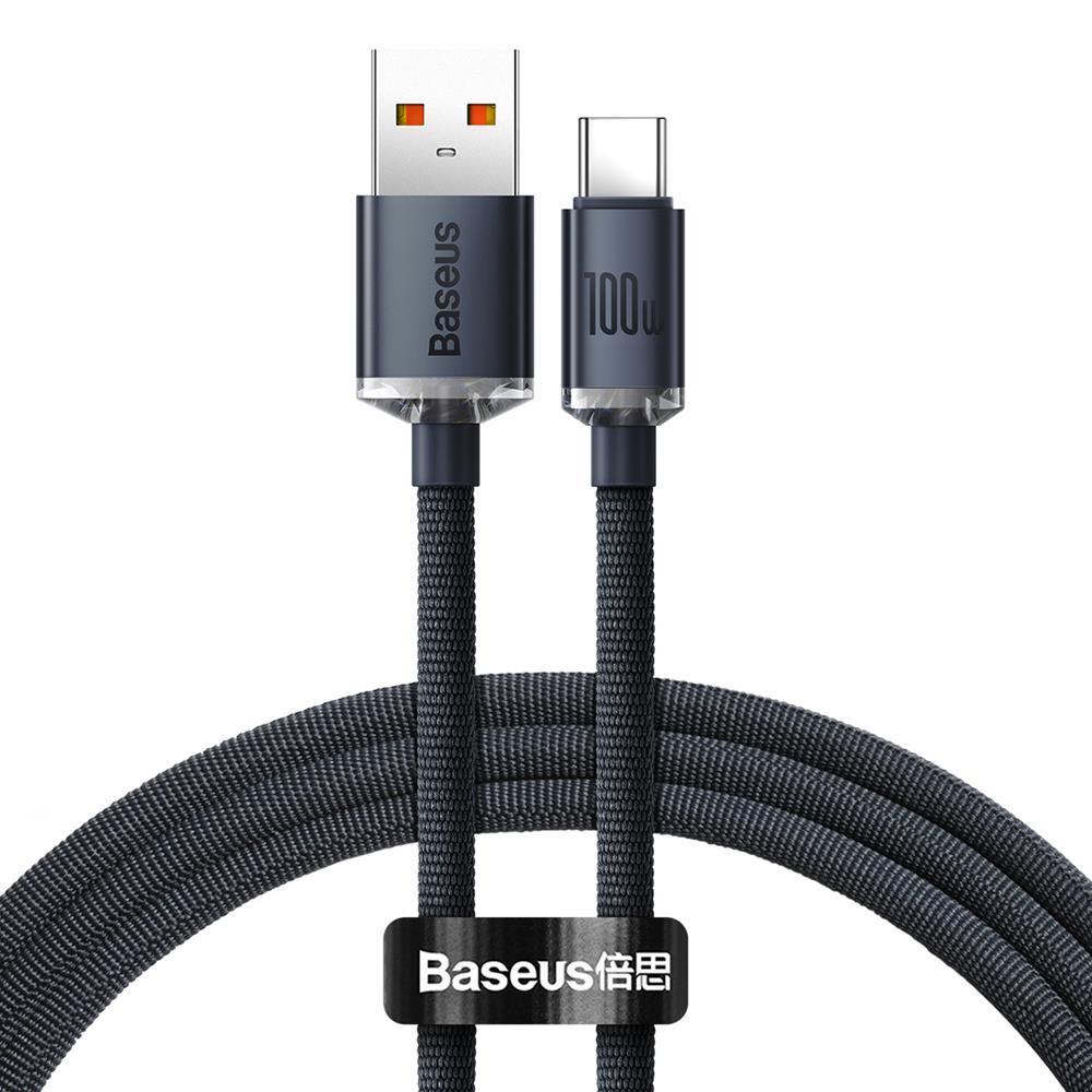 Baseus kabelis (m) Crystal Shine USB - USB-C 1,2 m 100W juodas (m)