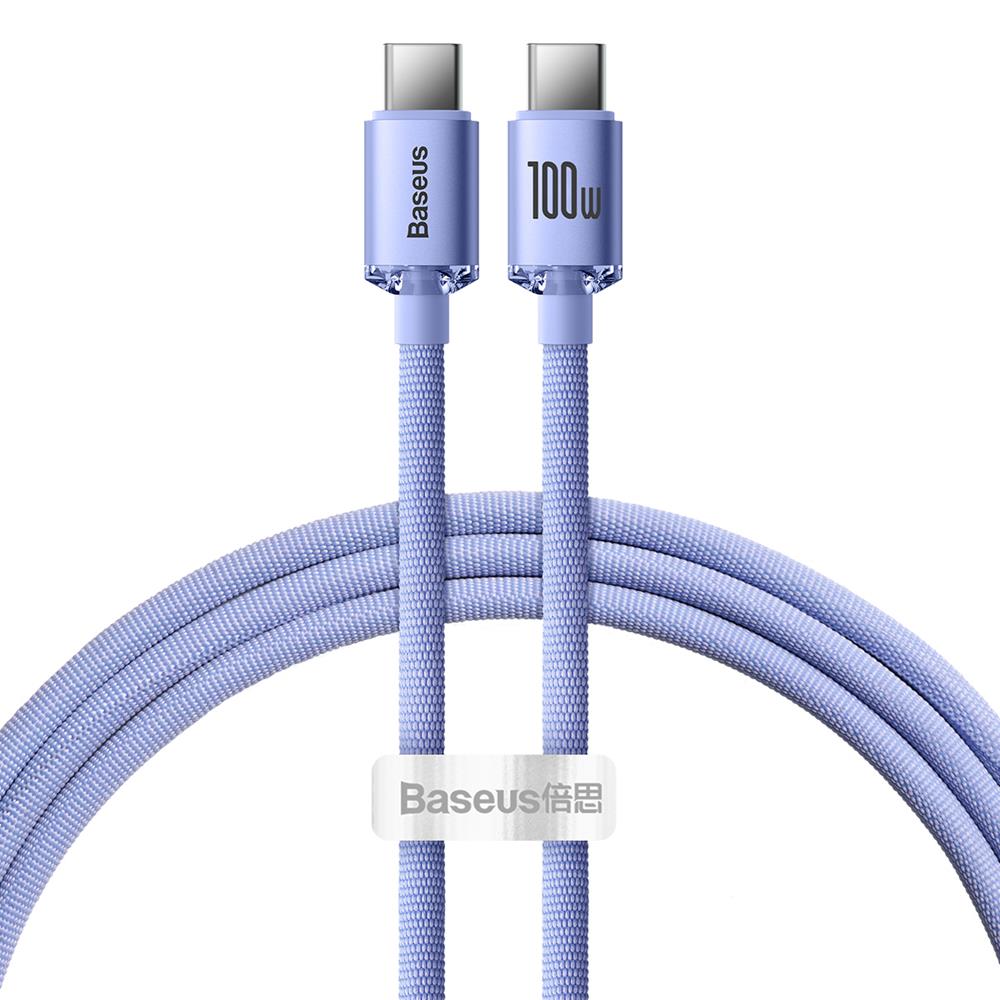Baseus kabelis Crystal Shine USB-C - USB-C 1,2 m 100W violetinis
