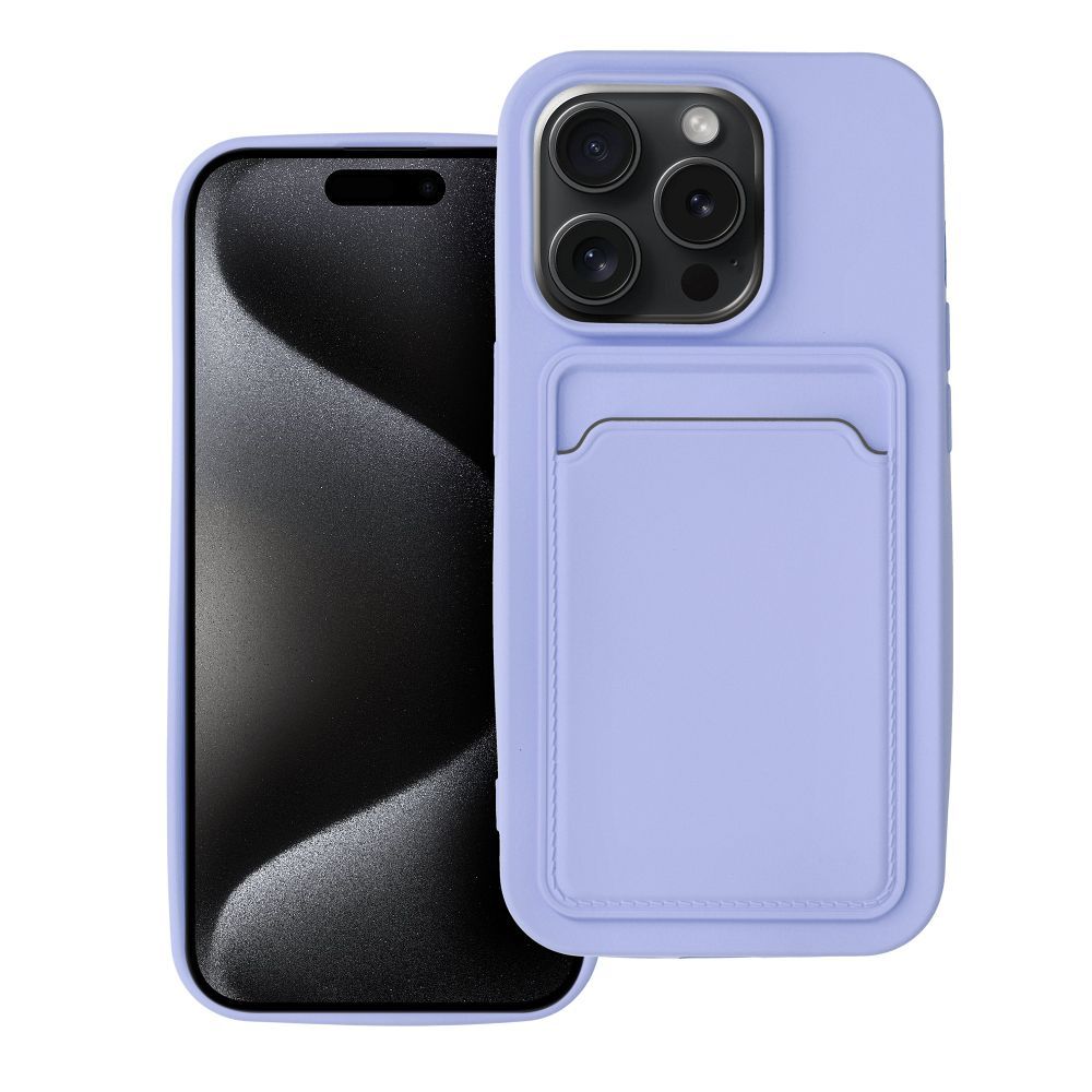 Kortelių dėklas telefonui IPHONE 15 Pro violetinis