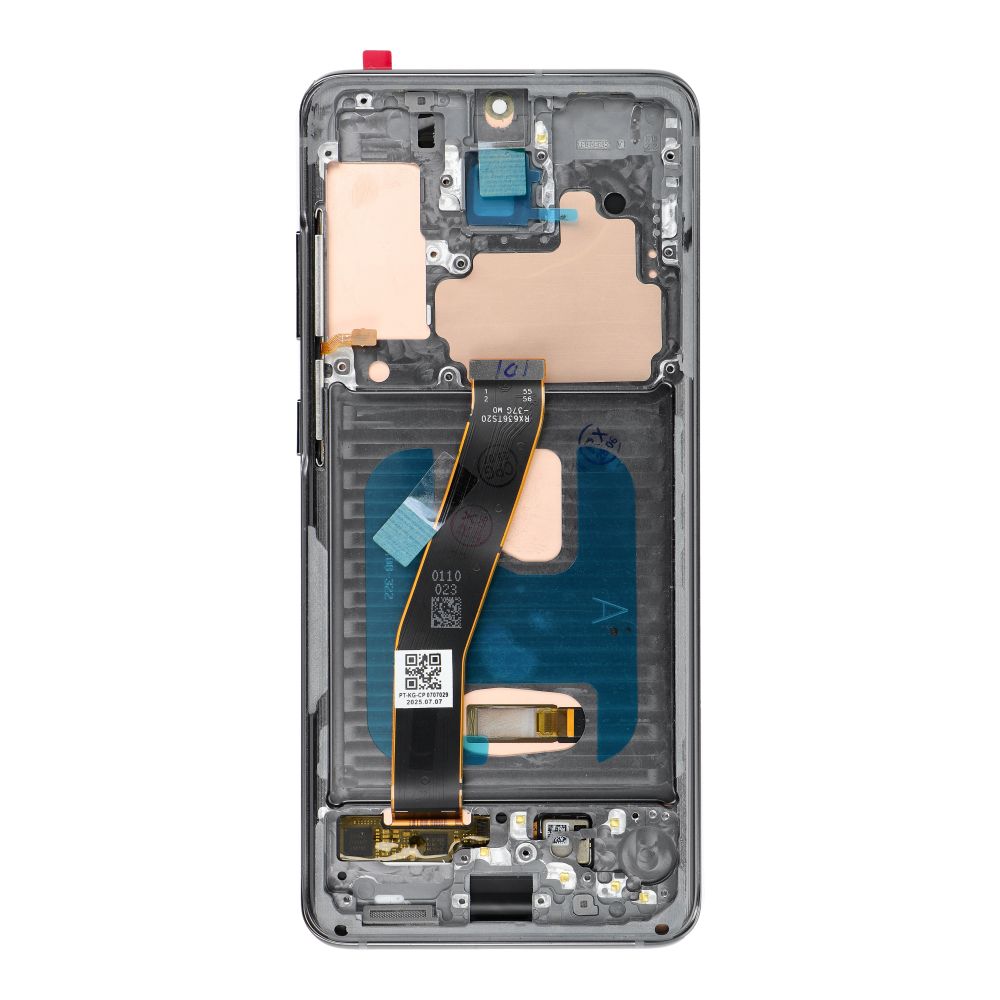 LCD ekranas SAMSUNG S20 4G pilkas SOFT OLED su rėmeliu