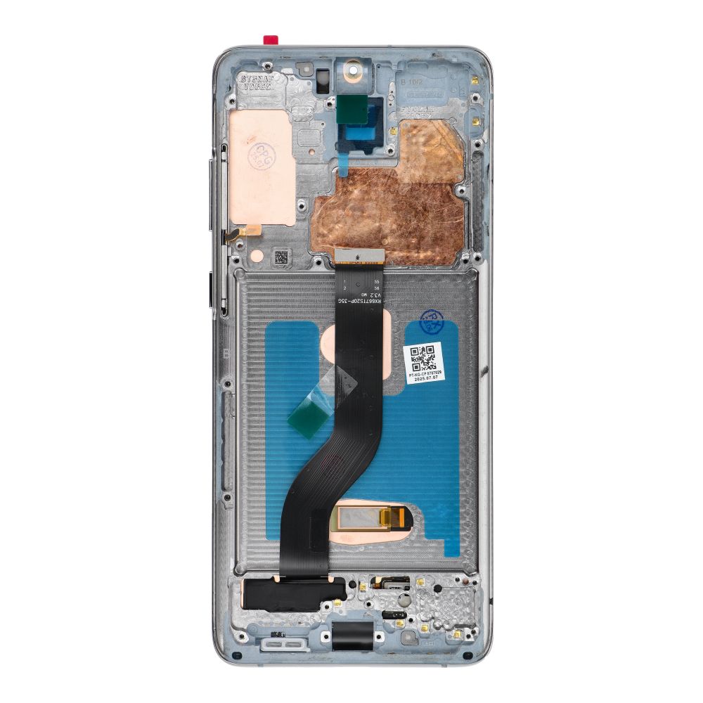 LCD ekranas SAMSUNG S20 Plus pilkas SOFT OLED su rėmeliu