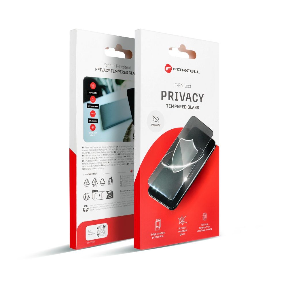 Forcell Privacy apsauginis stiklas - Iphone 16 Pro Max / 17 Pro Max juodas