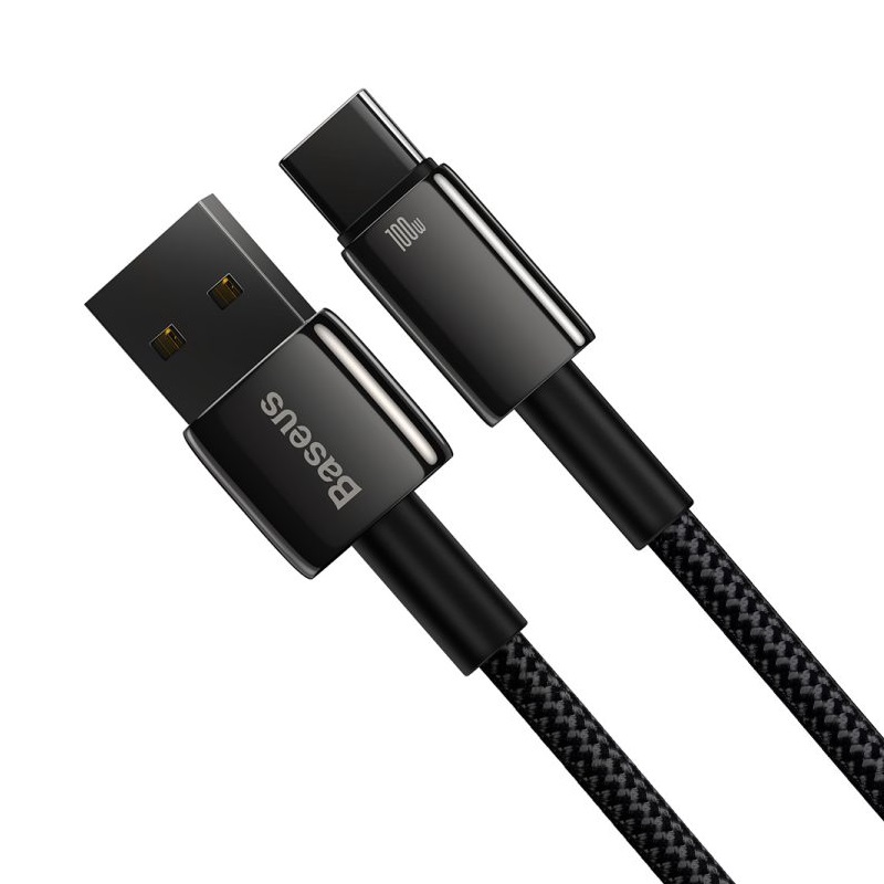 Baseus kabelis Tungsten USB - USB-C 1,0m juodas 100W
