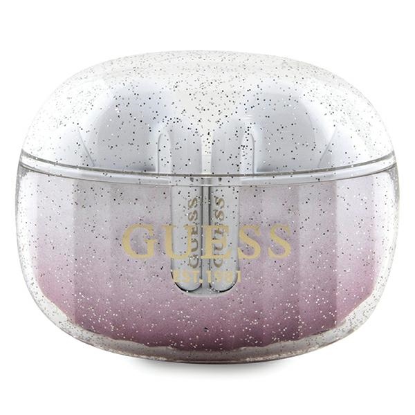 Guess Bluetooth ausinės GUTWSHDGKEEP TWS GLITTER GRADIENT rožinės