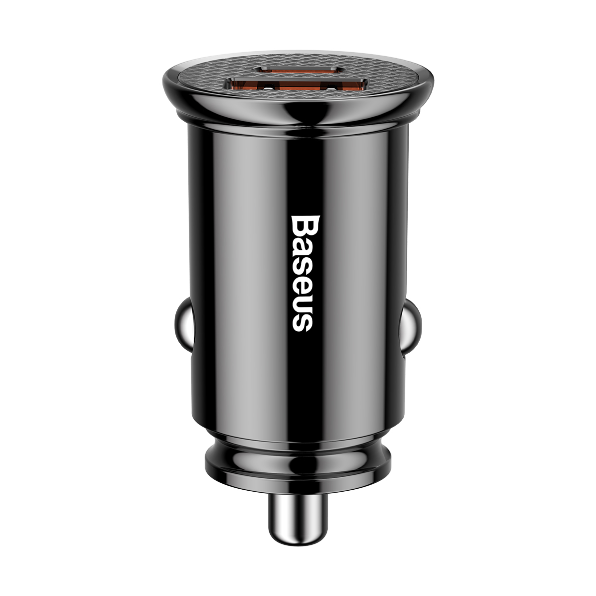 Baseus Circular Plastic QC 3.0 PD automobilinis įkroviklis 1x USB-C - USB jungtis 30W juodas