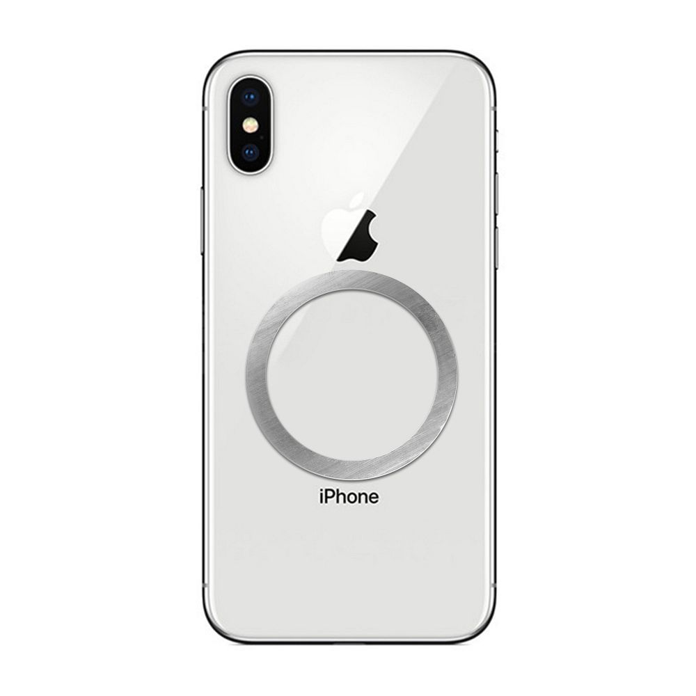 Universalus apvalus plokštelė / magnetinis žiedas suderinamas su MagSafe sidabrinis