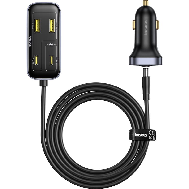 Baseus BackseatPal L1 PD automobilinis įkroviklis 3x USB-C prievadas 110W - juodas