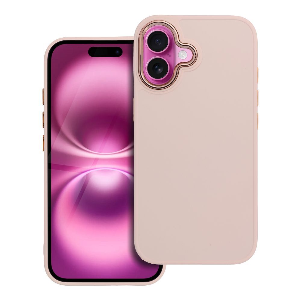 FRAME dėklas telefonui IPHONE 16 švelniai rožinis