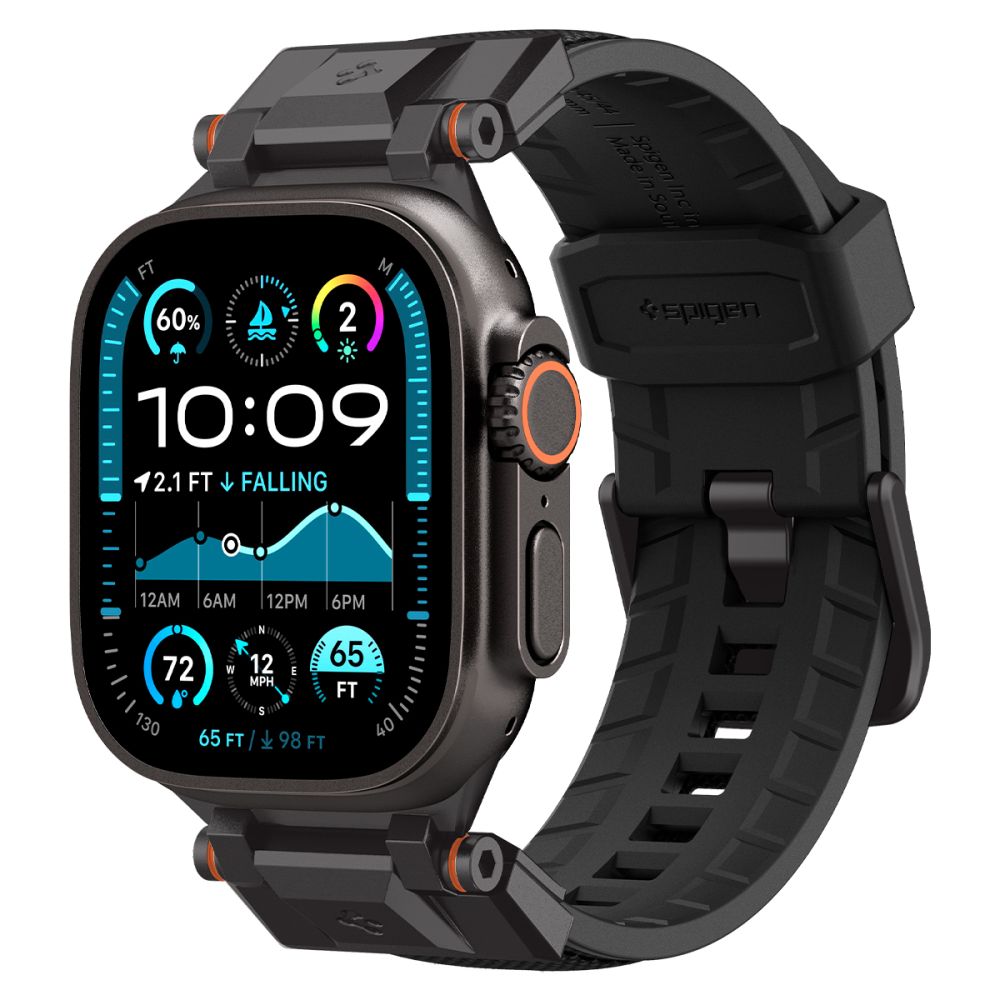 Spigen DuraPro Armor dėklas Apple Watch 6 / 7 / 8 / 9 / 10 / SE / Ultra 1 / 2 (44 / 45 / 46 / 49 mm) juodas