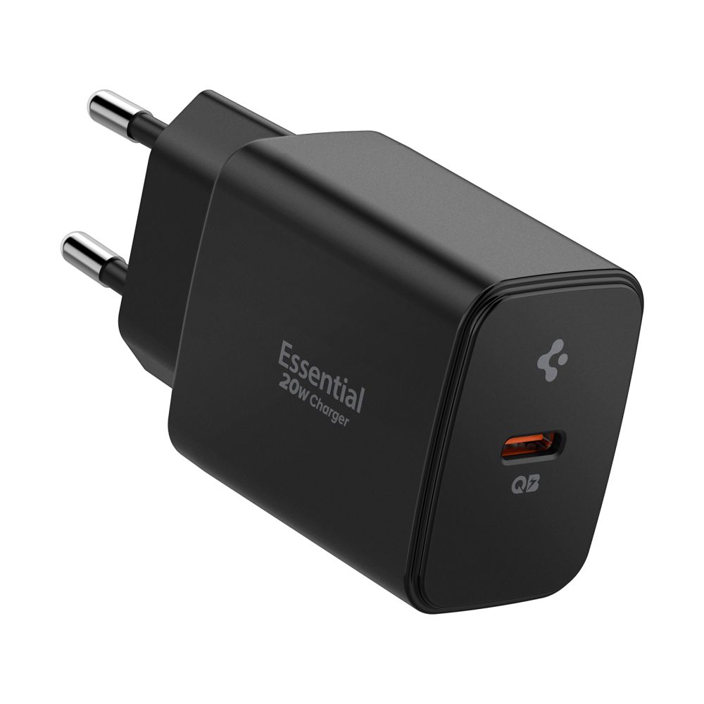 Spigen Essential EE201EU 1 jungties 20W sieninis įkroviklis juodas