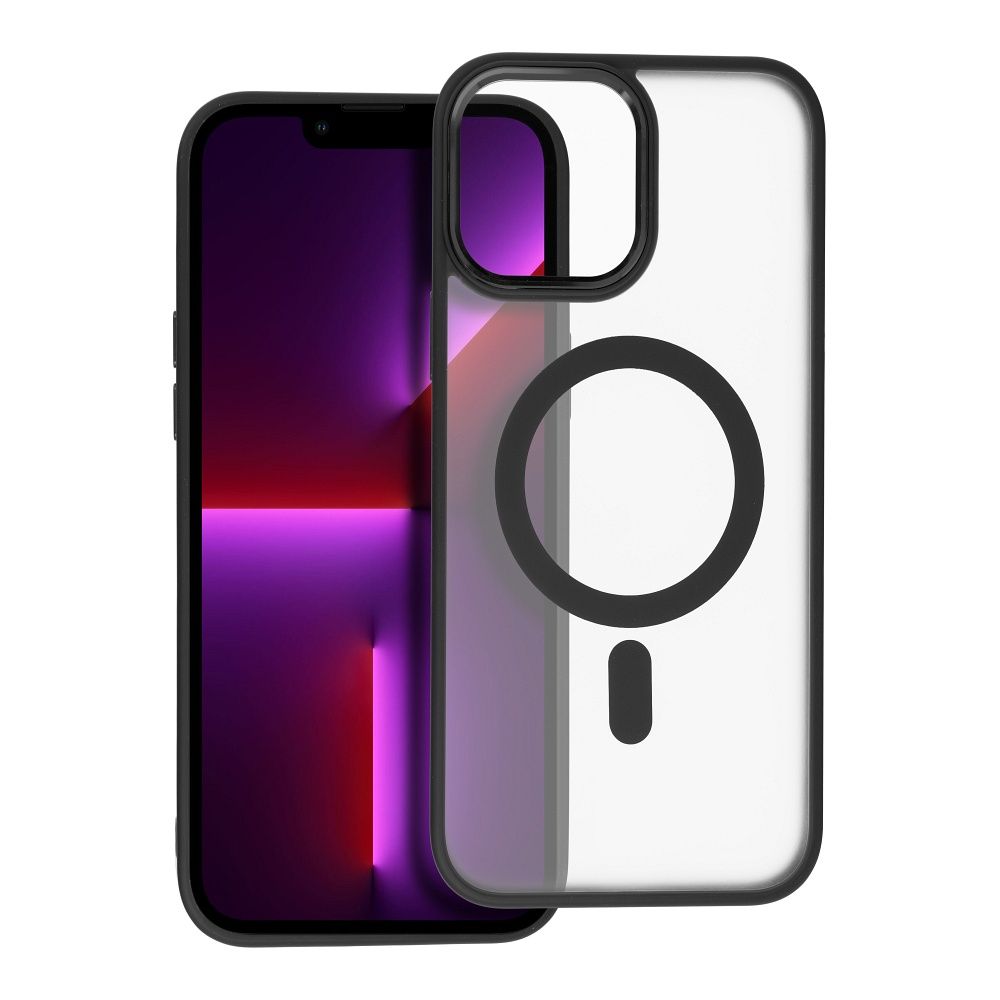 MATTE MAG COVER dėklas telefonui, suderinamas su MagSafe, IPHONE 13 Pro Max juodas