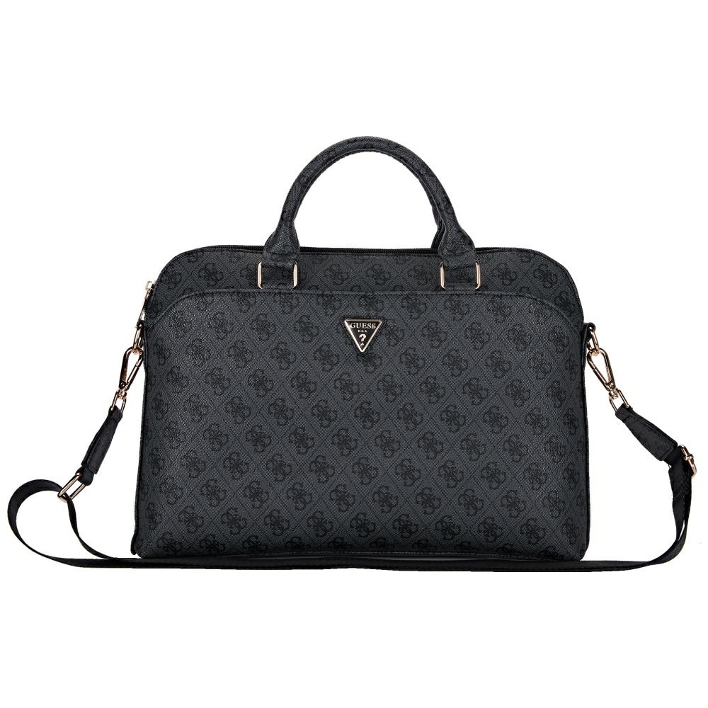 Guess Kompiuterio krepšys 4G Užtrauktuko kišenė ir Trikampio logotipas 15" Nešiojamam kompiuteriui Juodas