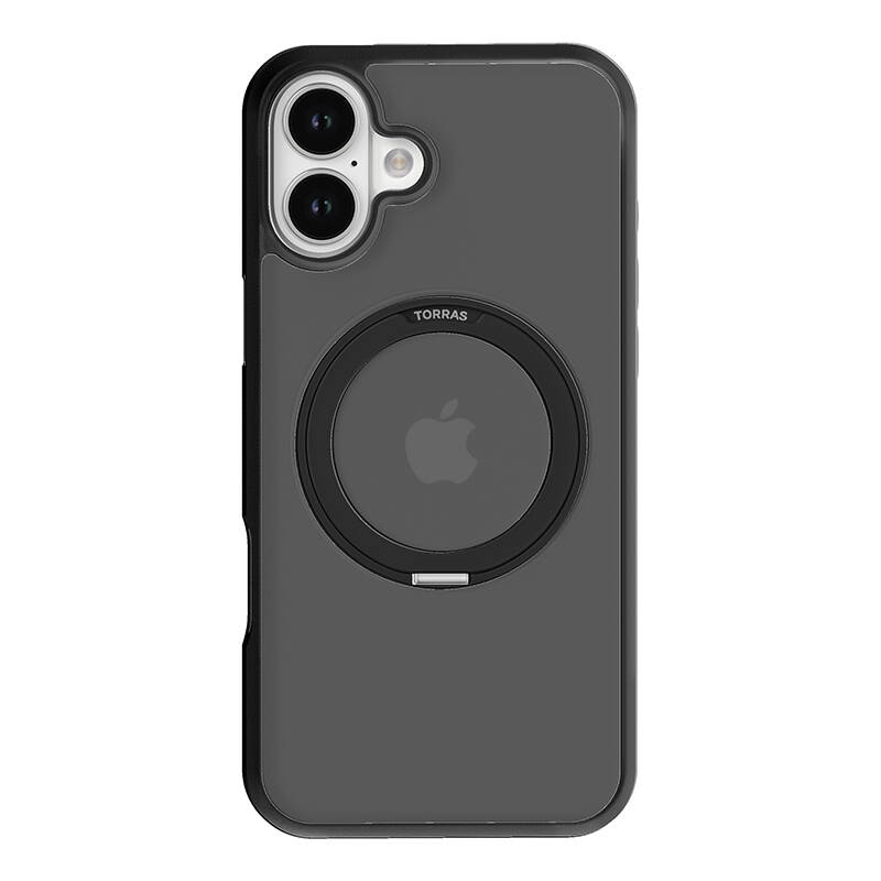 Torras Ostand Pro dėklas telefonui iPhone 16 (Juodas)