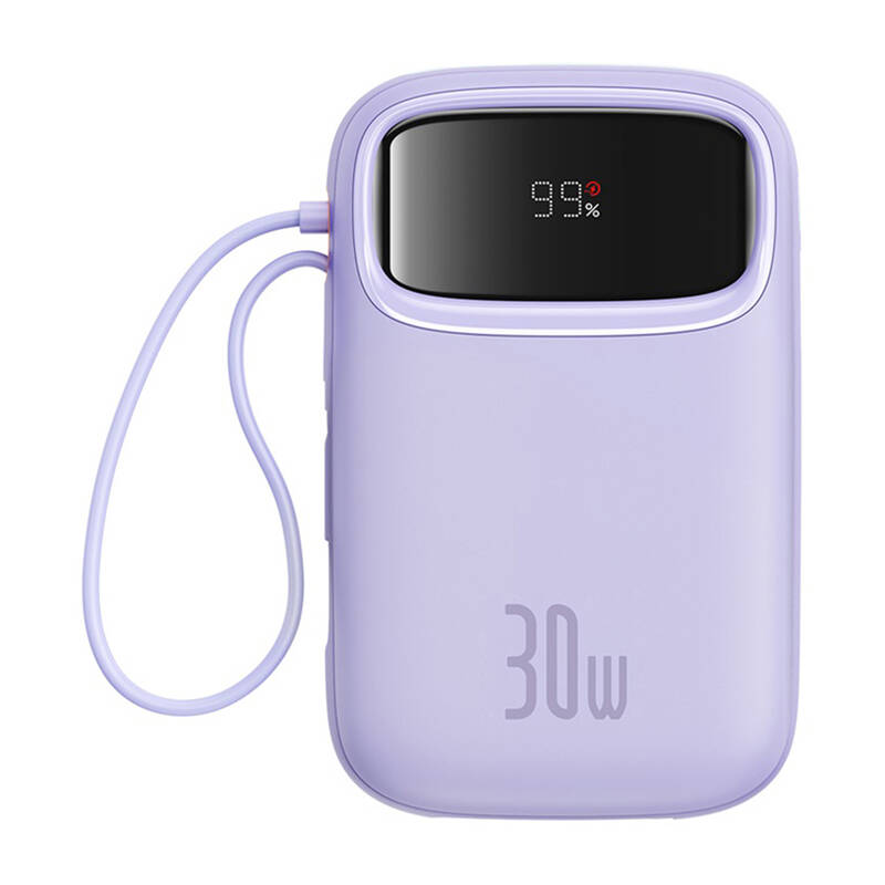 Išorinė baterija Baseus QPow 2 10000mAh 30W 2xUSB-C (violetinė)
