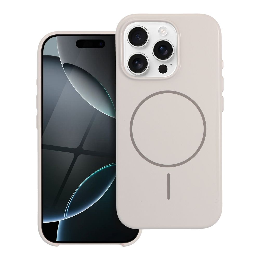 Blizgus magnetinis dėklas telefonui, suderinamas su MagSafe, skirtas IPHONE 15 PRO, baltos spalvos