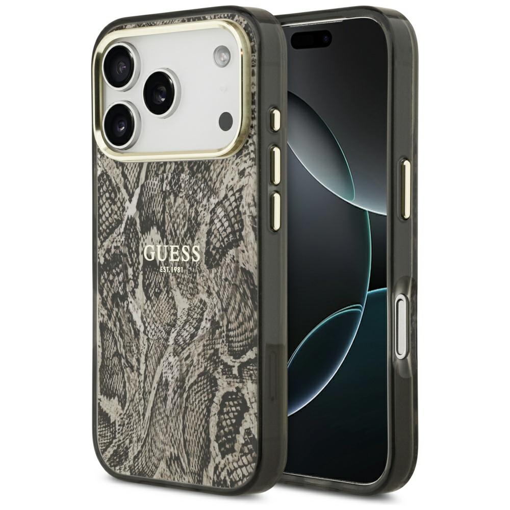 Guess Python Pattern Magnetinis dėklas iPhone 17 Pro (m) - rudas