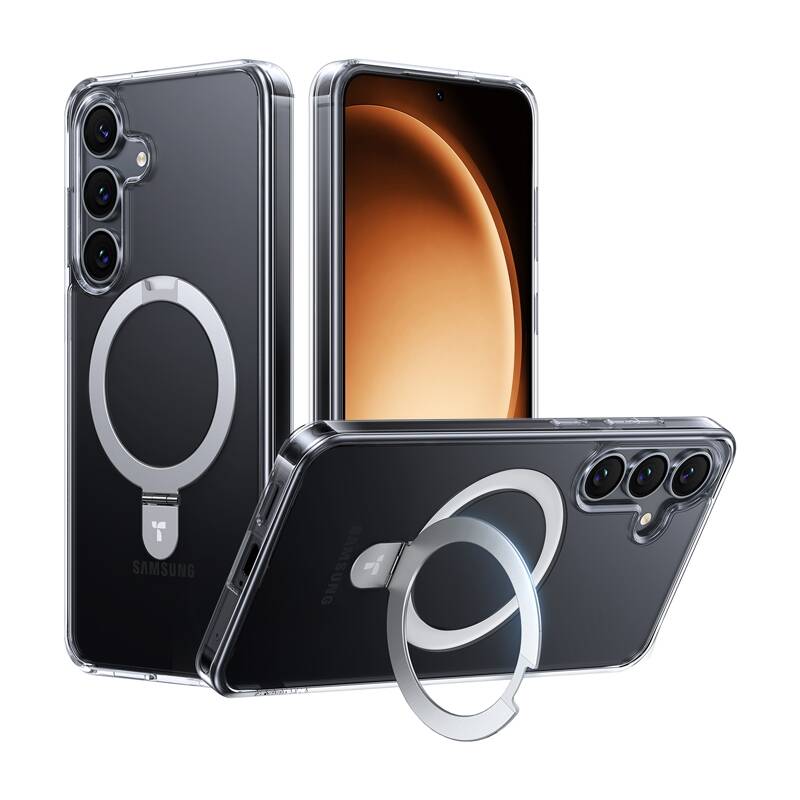 Torras Ostand Series dėklas telefonui Samsung S25 (skaidrus)