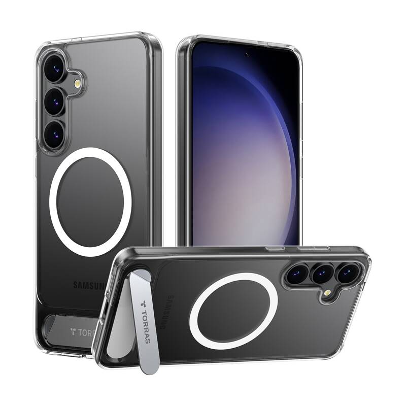 Torras Pstand Series dėklas telefonui Samsung S25 (skaidrus)
