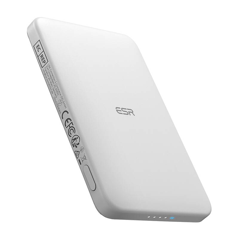 Magnetinė išorinė baterija ESR Qi2 MagSlim 5000mAh (balta)