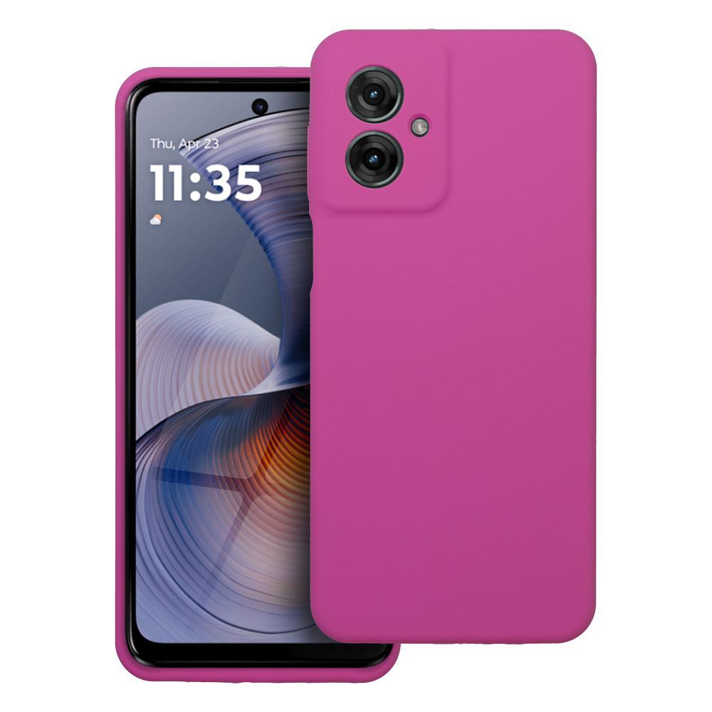 Silikoninis 2mm dėklas telefonui MOTOROLA G55 5G, rožinis