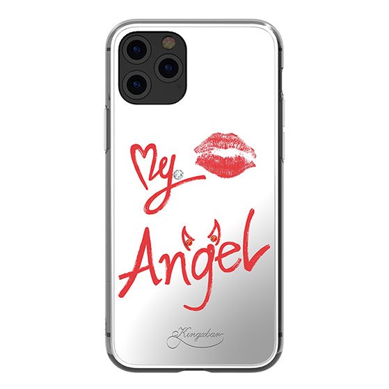 Kingxbar Angel veidrodinis dėklas su originaliais Swarovski kristalais iPhone 11 Pro Max, permatomas